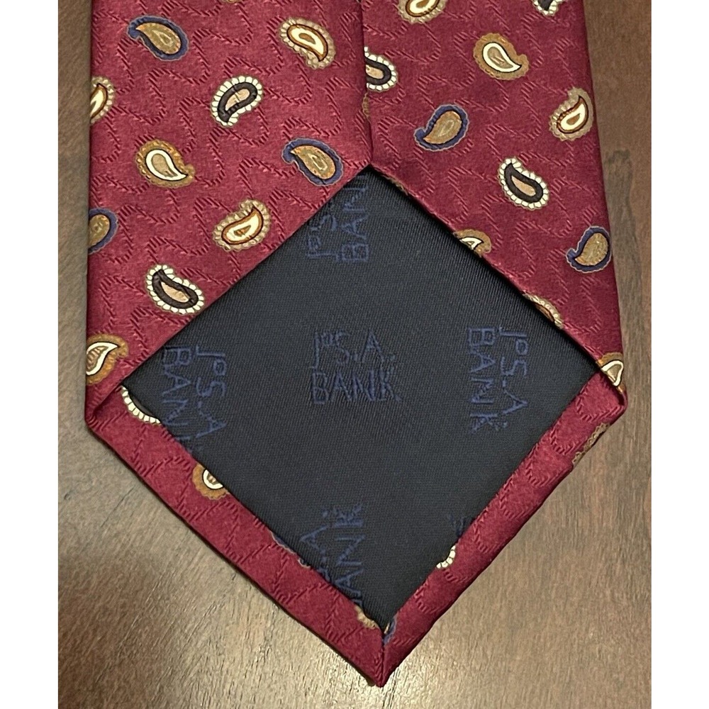 Jos. A. Bank Executive Collection Burgundy Hand Made 100% Silk Made In China - Picture 2 of 9